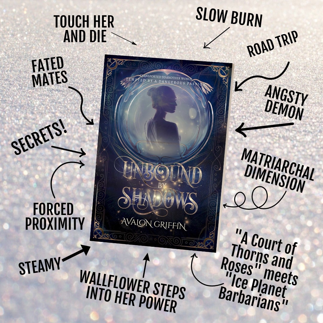 Book cover titled 'Inbound Shadows' with silhouette of a person, surrounded by various descriptive phrases and arrows.