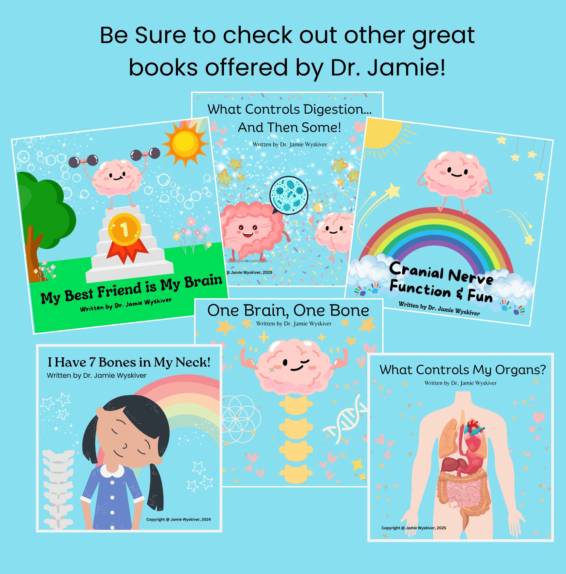 Collection of children's book covers featuring a pink pig character, colorful backgrounds, and educational themes.
