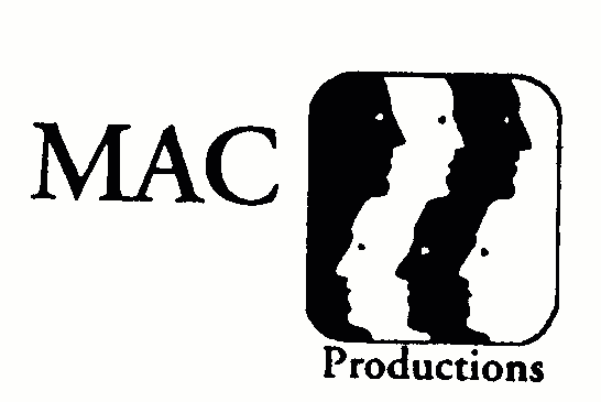 Logo with the text 'MAC Productions' and silhouettes of three faces in profile inside a rounded square.