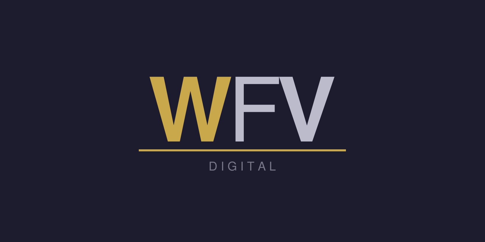 WFV logo with gold and gray letters on dark background, and the word DIGITAL below.