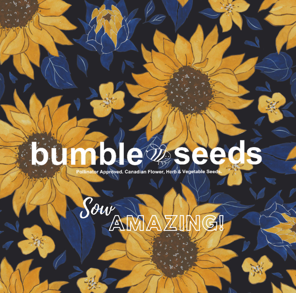 Pattern of large yellow sunflowers with dark centers, smaller yellow flowers, and blue leaves on a dark background.