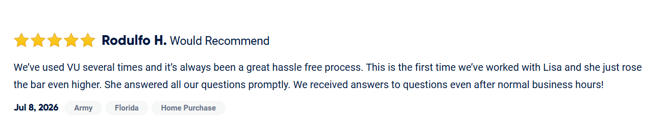 Screenshot of a review with five stars, a title, and a detailed positive comment.